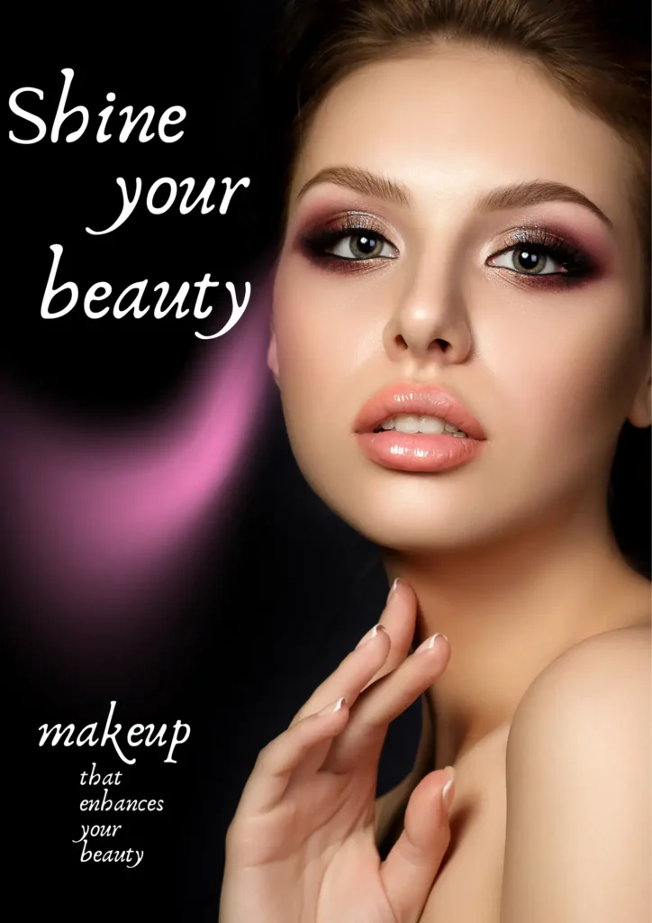 A colorful array of makeup products displayed in a beauty salon, emphasizing the joy of enhancing one's natural beauty.